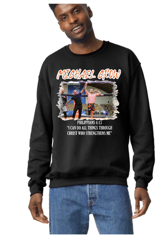Michael Crow unisex adult, crewneck sweatshirt, Gilden