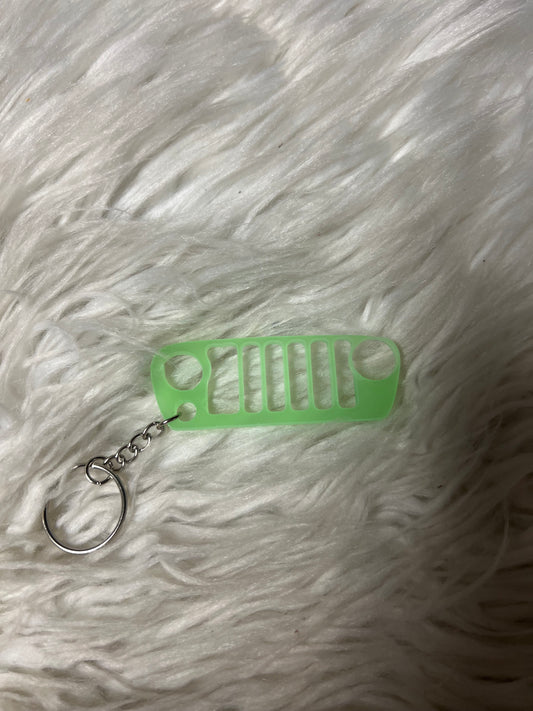 New 4 x 4 keychain glow in the dark green