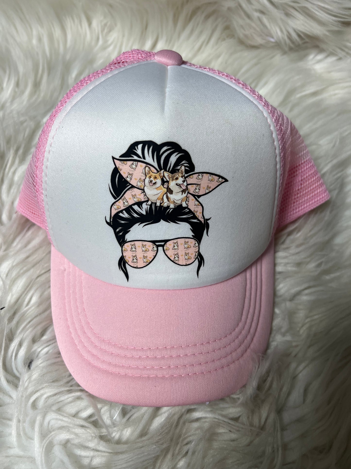 New light pink corgi Mom hat