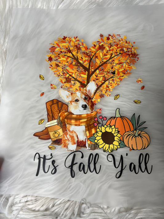 Dtf print corgi fall