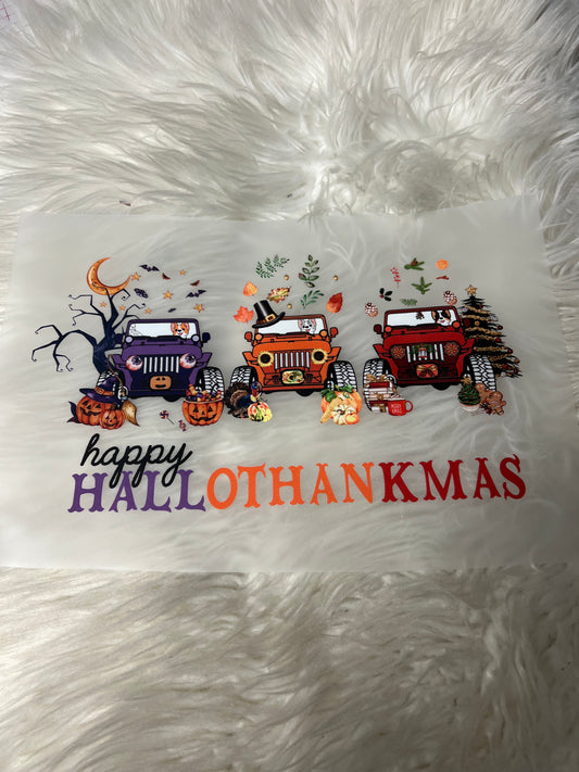 New DTF corgi Halloween, Thanksgiving/Christmas design all in one