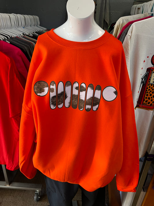 New unisex orange with cow print