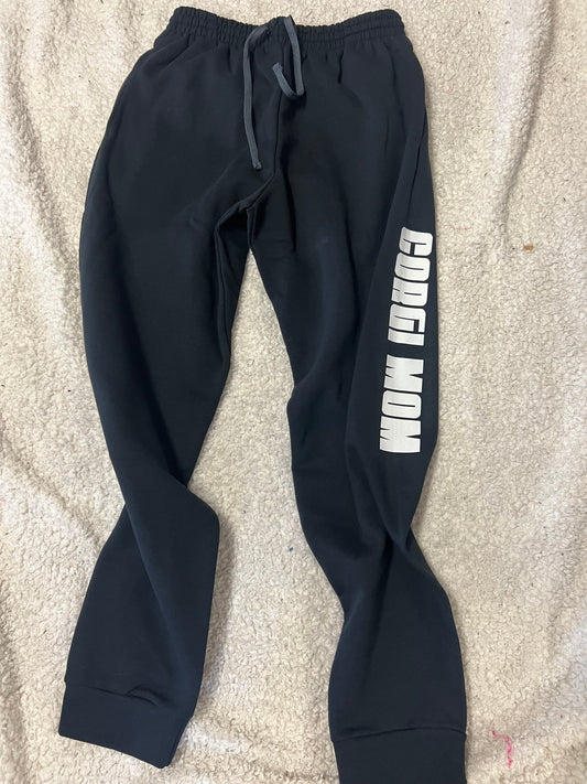 New  unisex jerzees bottoms corgi mom black