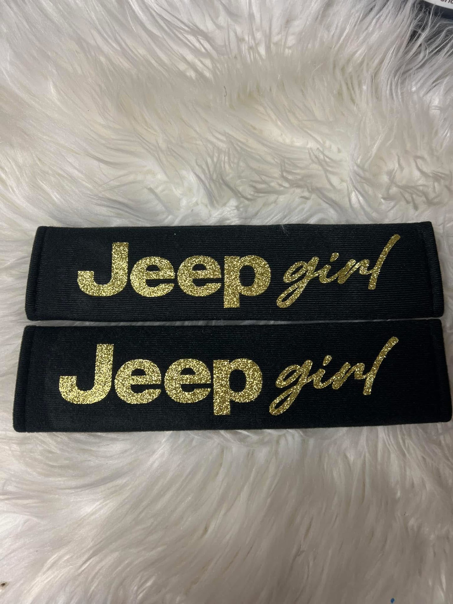 New seatbelt covers gold glitter