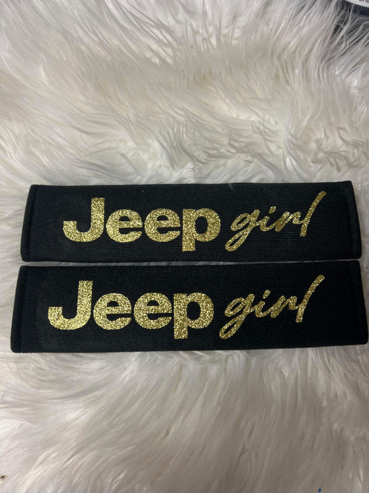 New seatbelt covers gold glitter