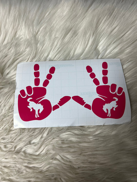 Vehicle wave car decals bucking horse hot pink