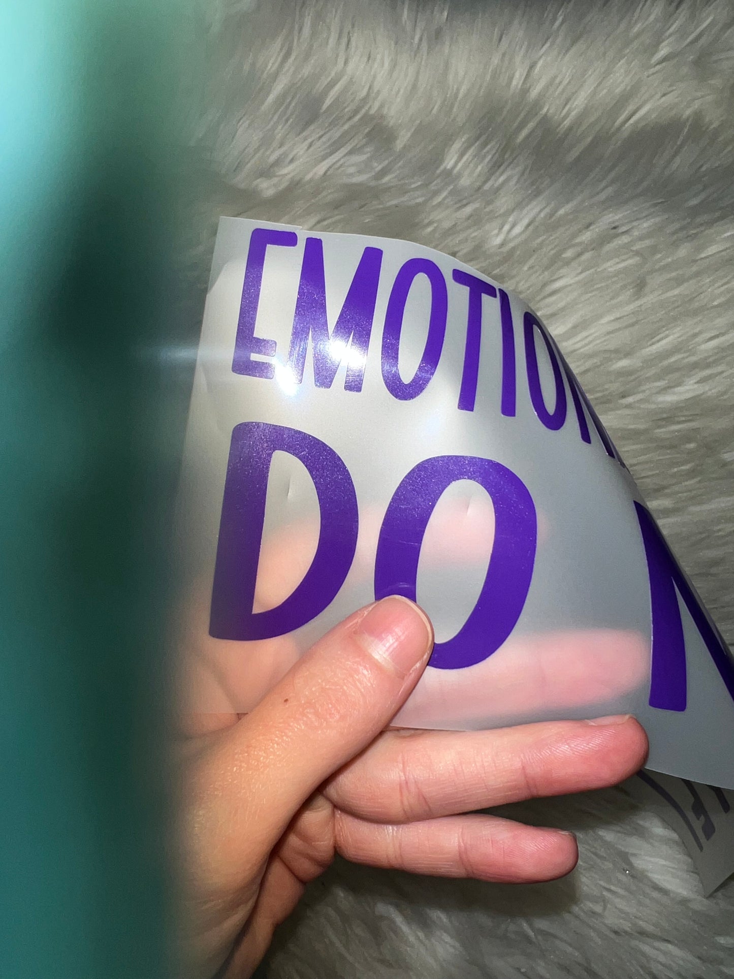 Emotional support vehicle do not pet decal purple