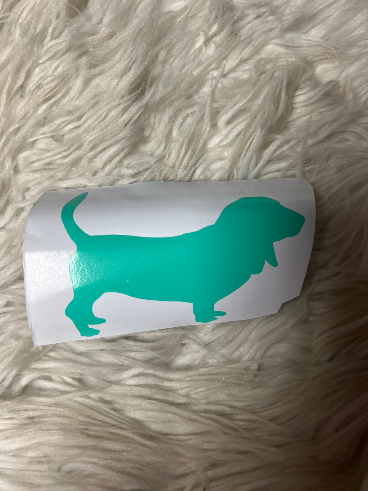 New Basset hound mint car decal