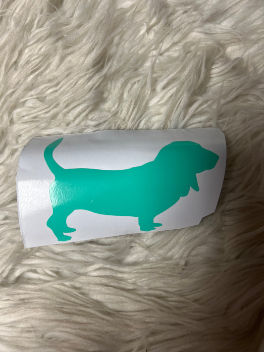New Basset hound mint car decal