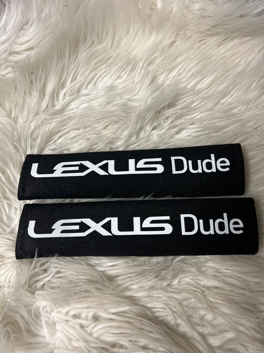 New seatbelt covers white Lexus, dude