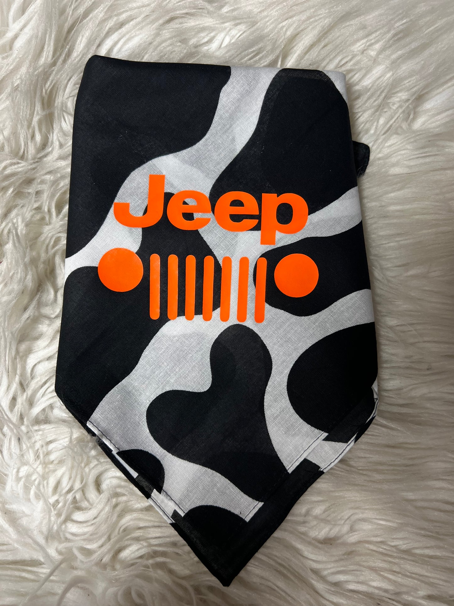 New dog bandanna cow neon orange