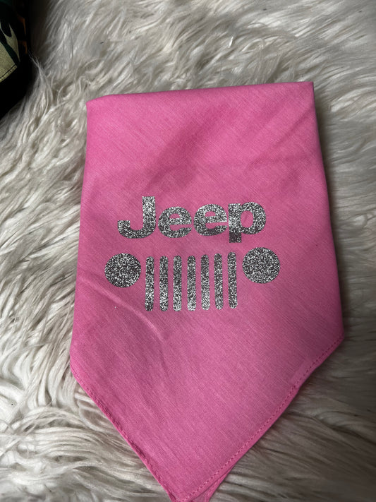 New dog bandanna pink silver glitter
