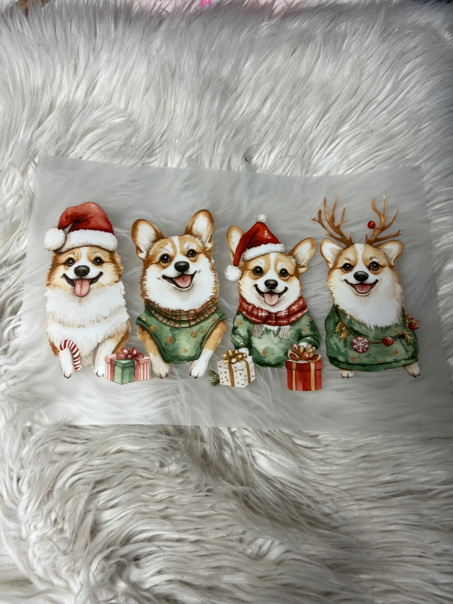 New DTF Christmas corgi