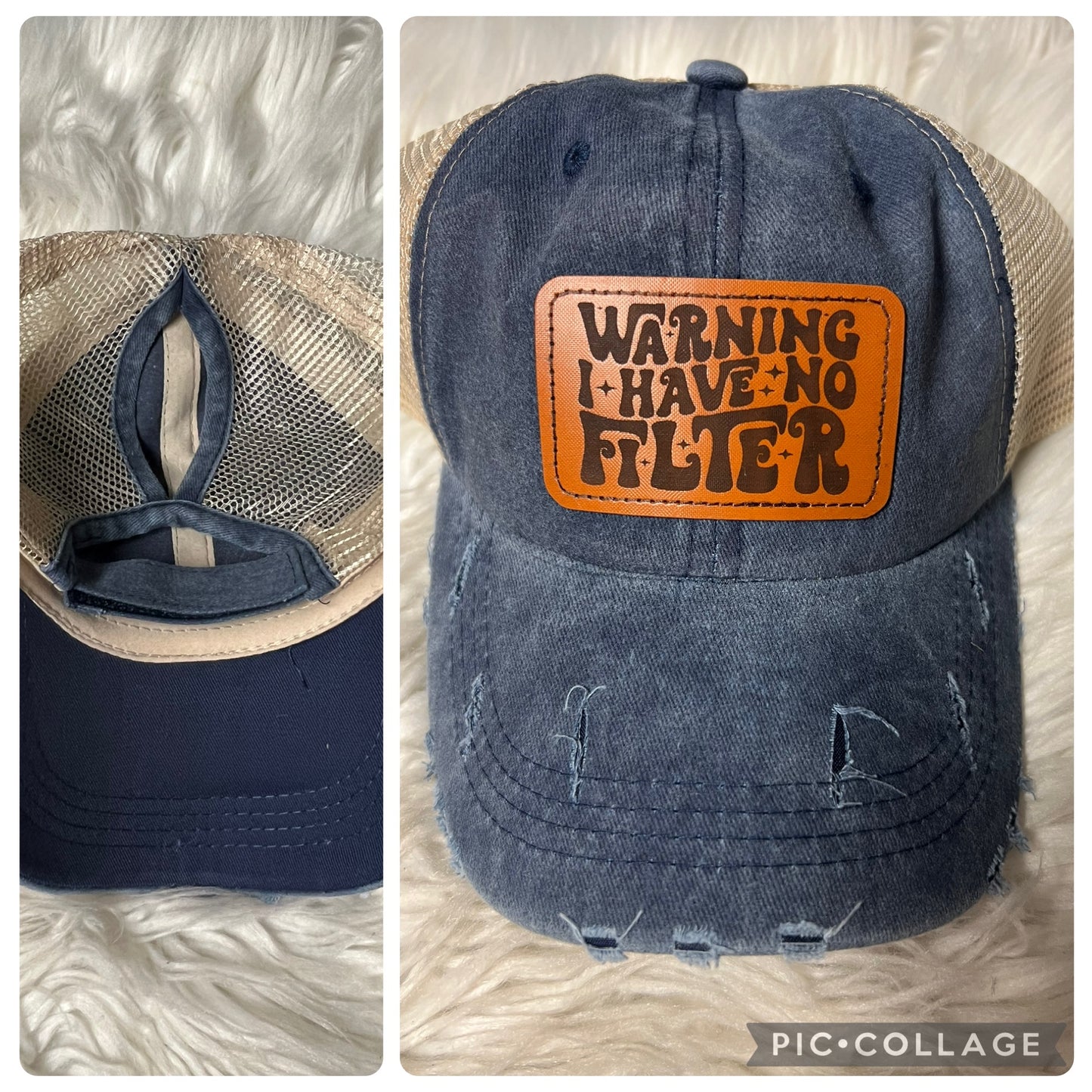 New distressed hat, warning, I have no filter