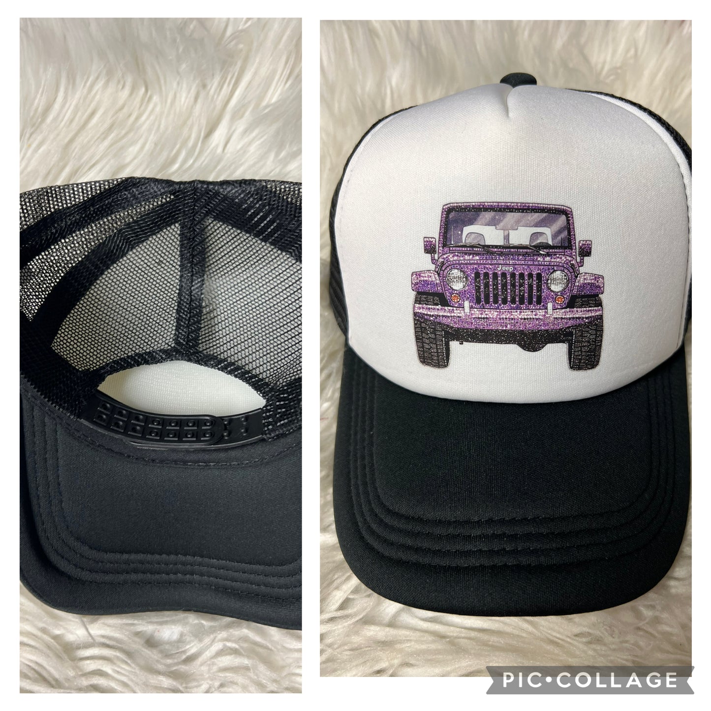 New hat purple glitter, 4 x 4