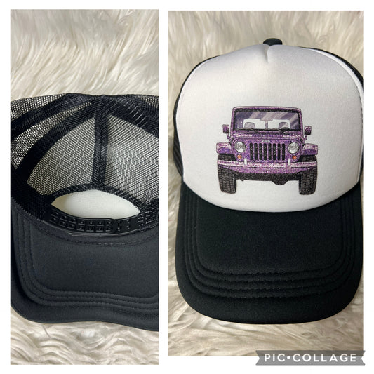 New hat purple glitter, 4 x 4