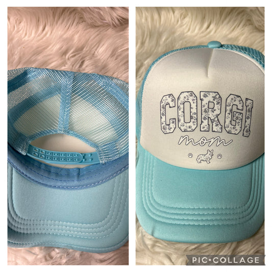 New light blue corgi Mom hat