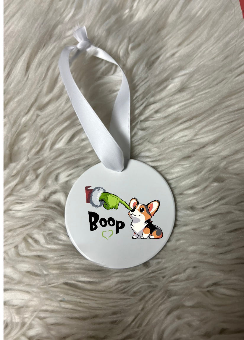 New Christmas ceramic ornament corgi Triblend