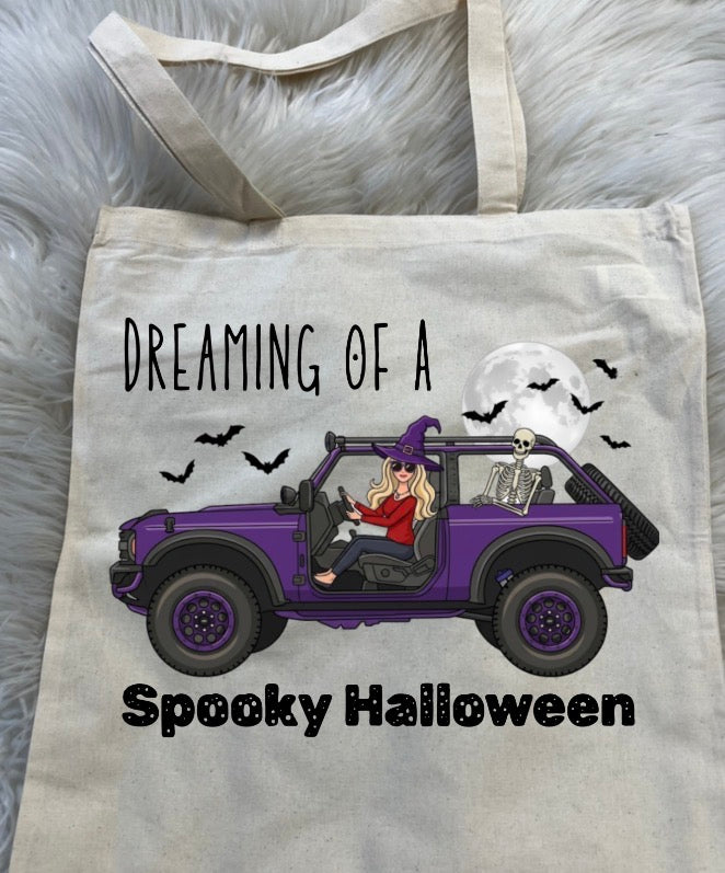 15'' X 16'' Natural Cotton Tote trick-or-treat bag