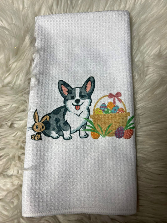 Decorative hand towel corgi