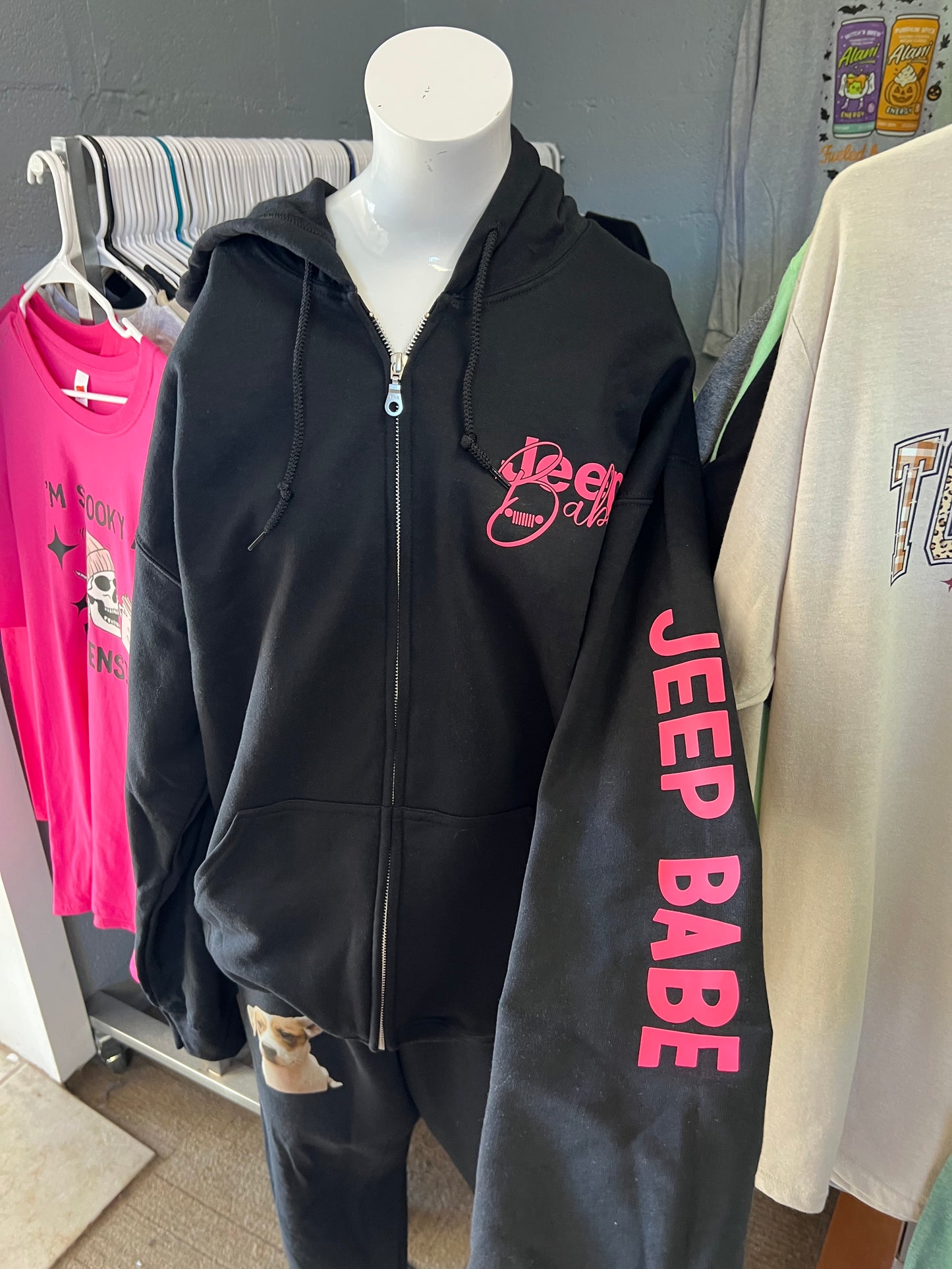 New unisex black with hot pink