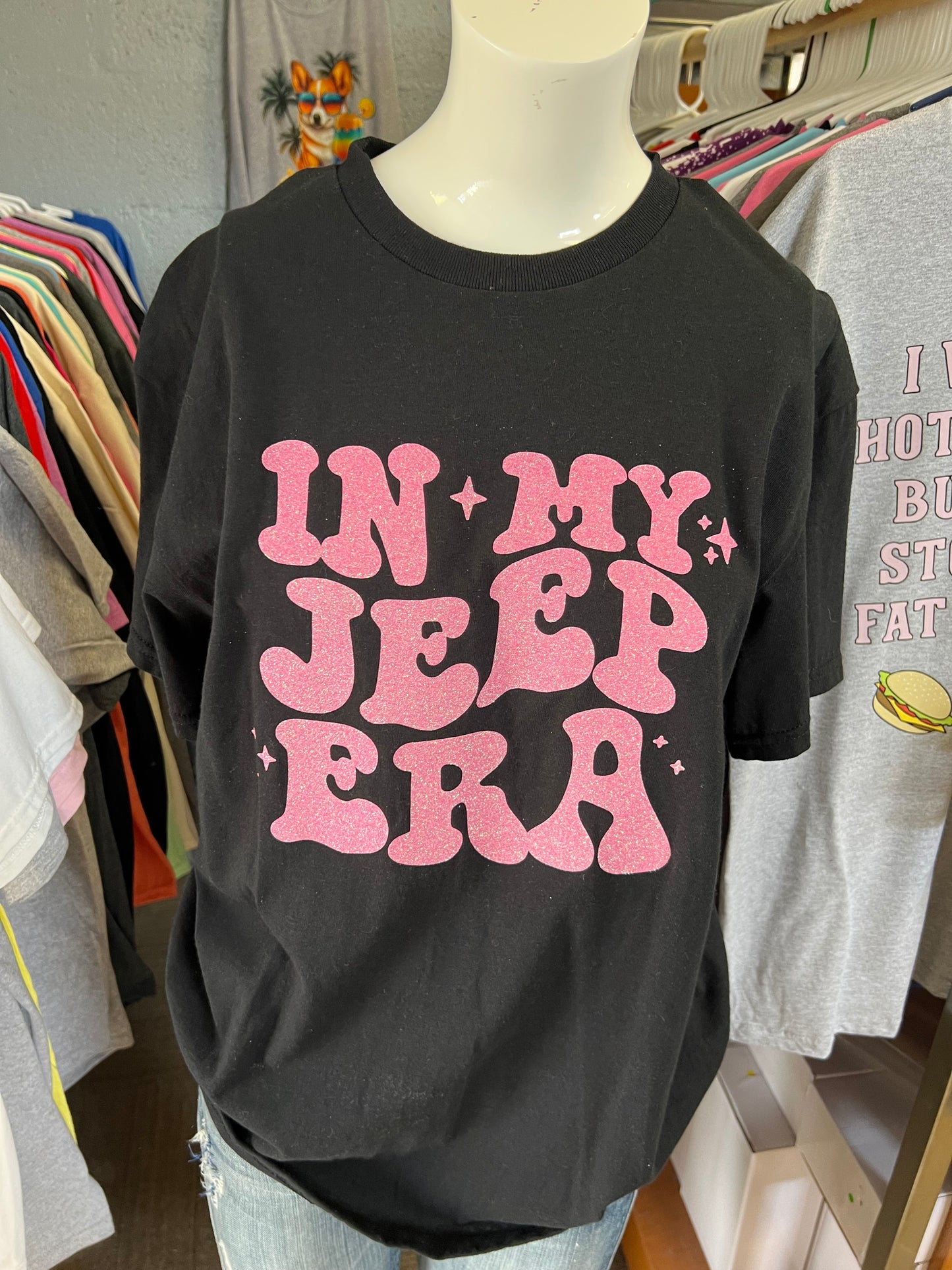 Unisex new T-shirt pink glitter offer era