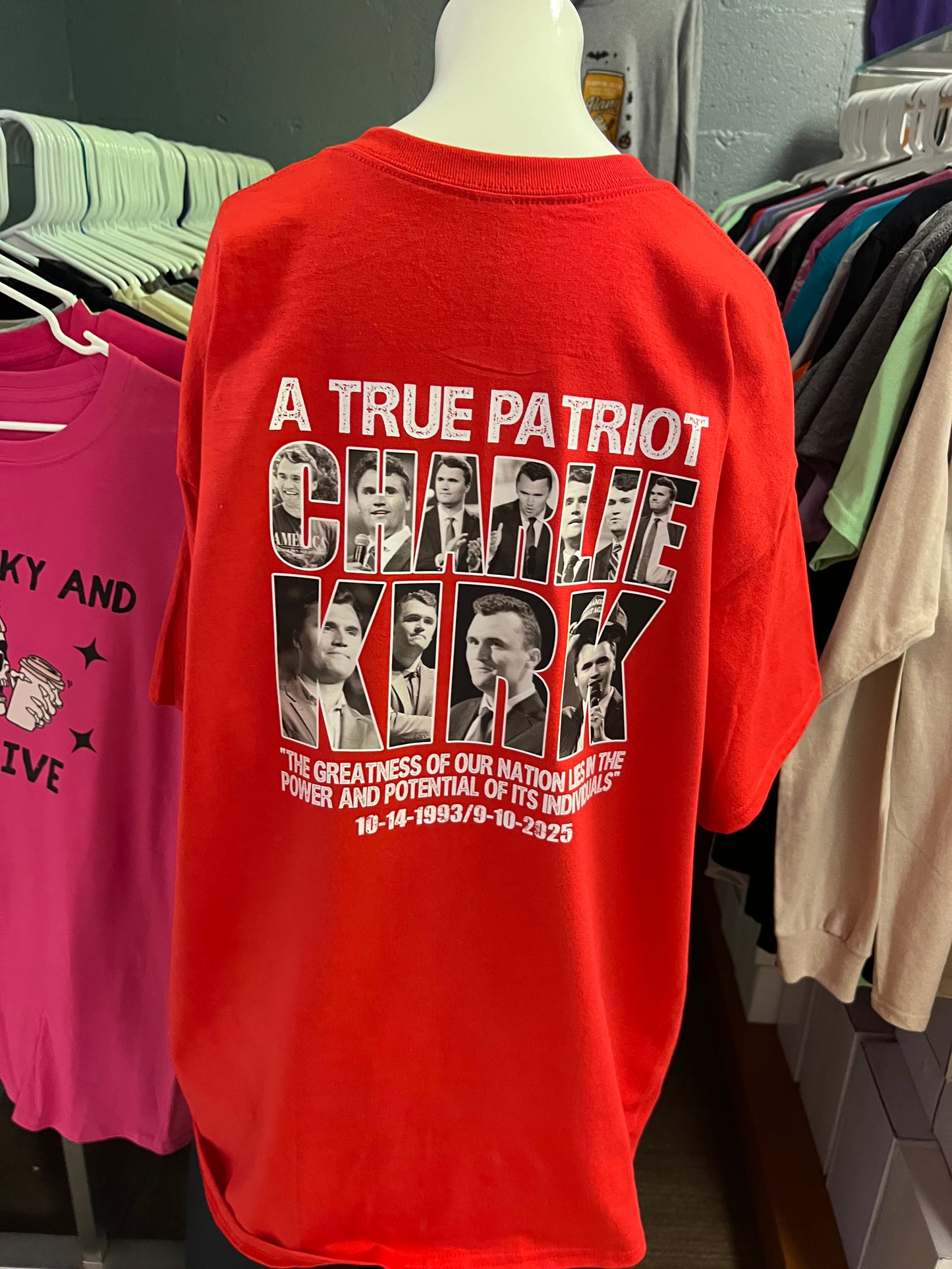 New unisex freedom Charlie front and back