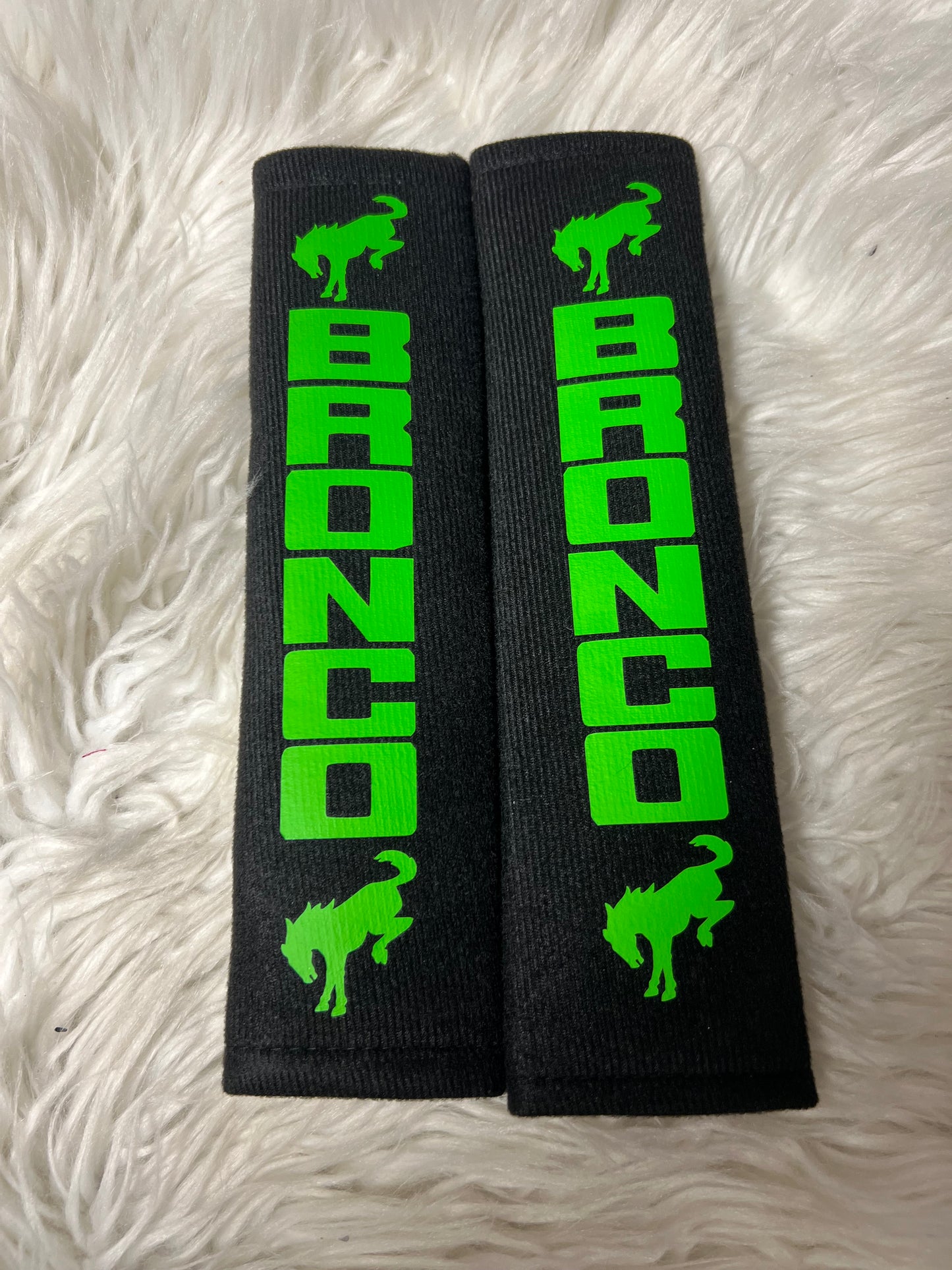 New seatbelt covers lime green