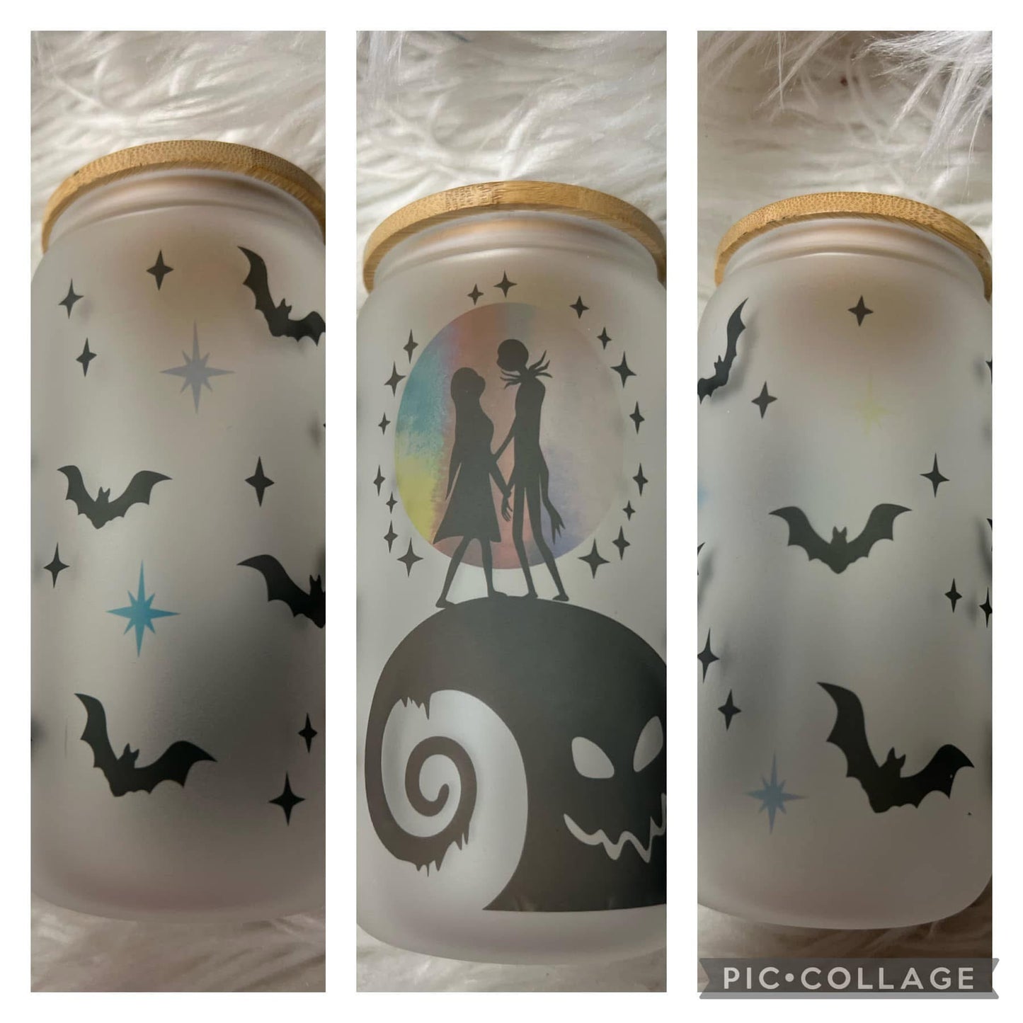 new 16 ounce glass cup with straw nightmare