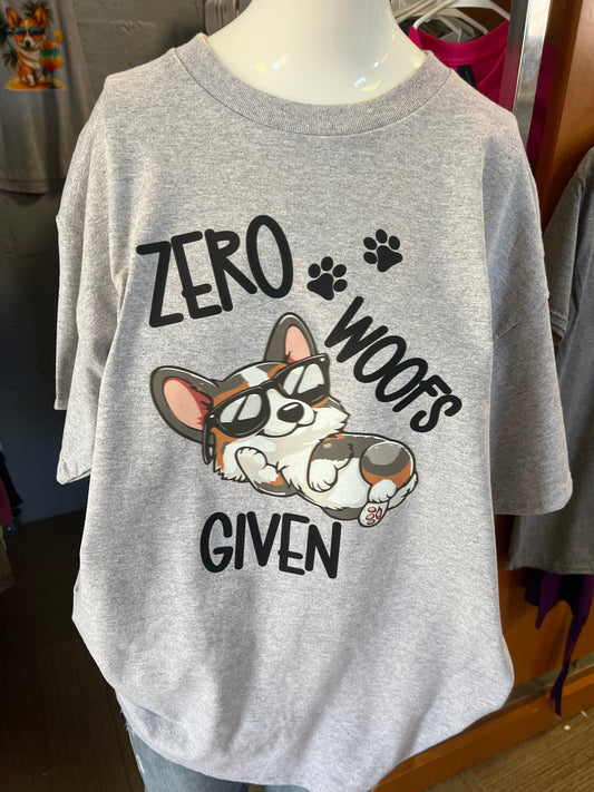 New  unisex T-shirt corgi zero woofs  given corgi tri