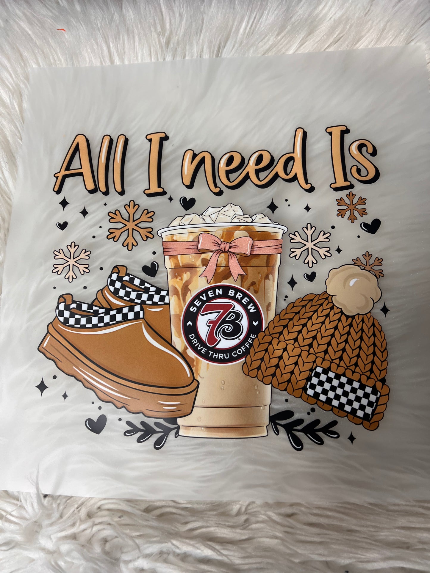 New DTF Christmas all I need is boots beanie and coffee winter 