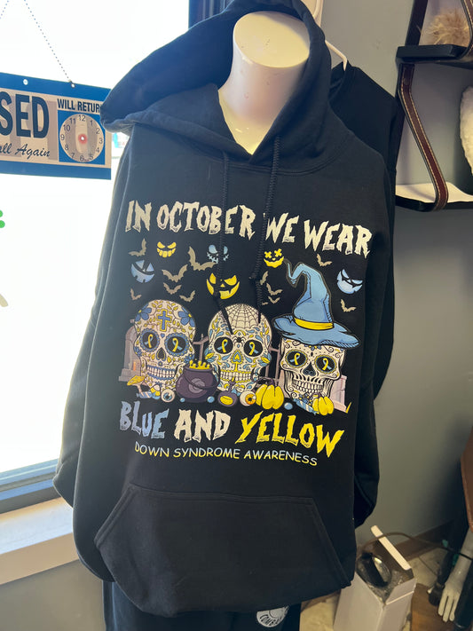 New unisex black October down syndrome 