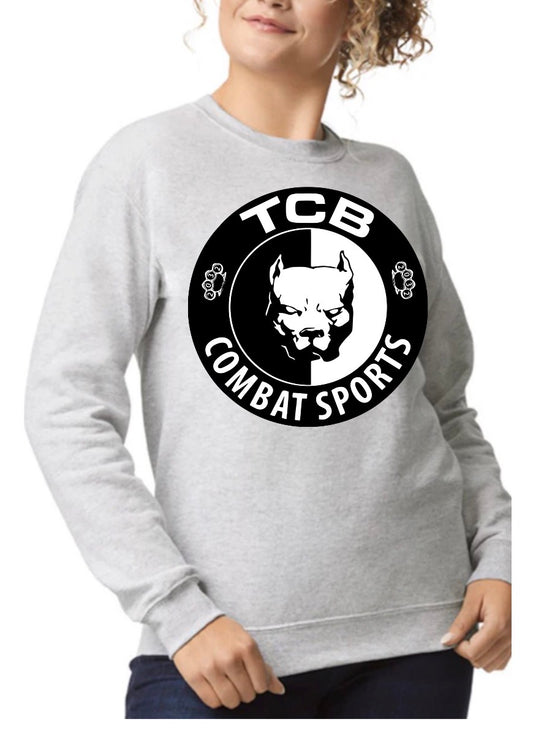 Ash gray TCB  unisex adult, crewneck sweatshirt, Gilden