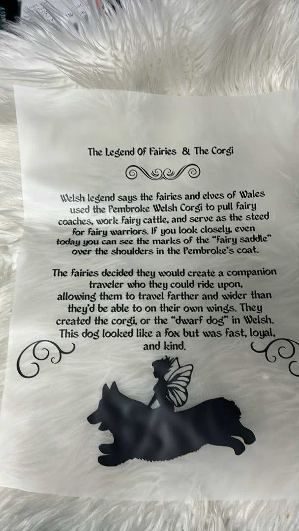 DTF  print the legend of fairies and the corgi