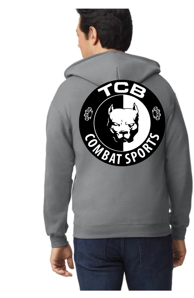 Graphite gray TCB unisex Gilden adult zip up hoodie