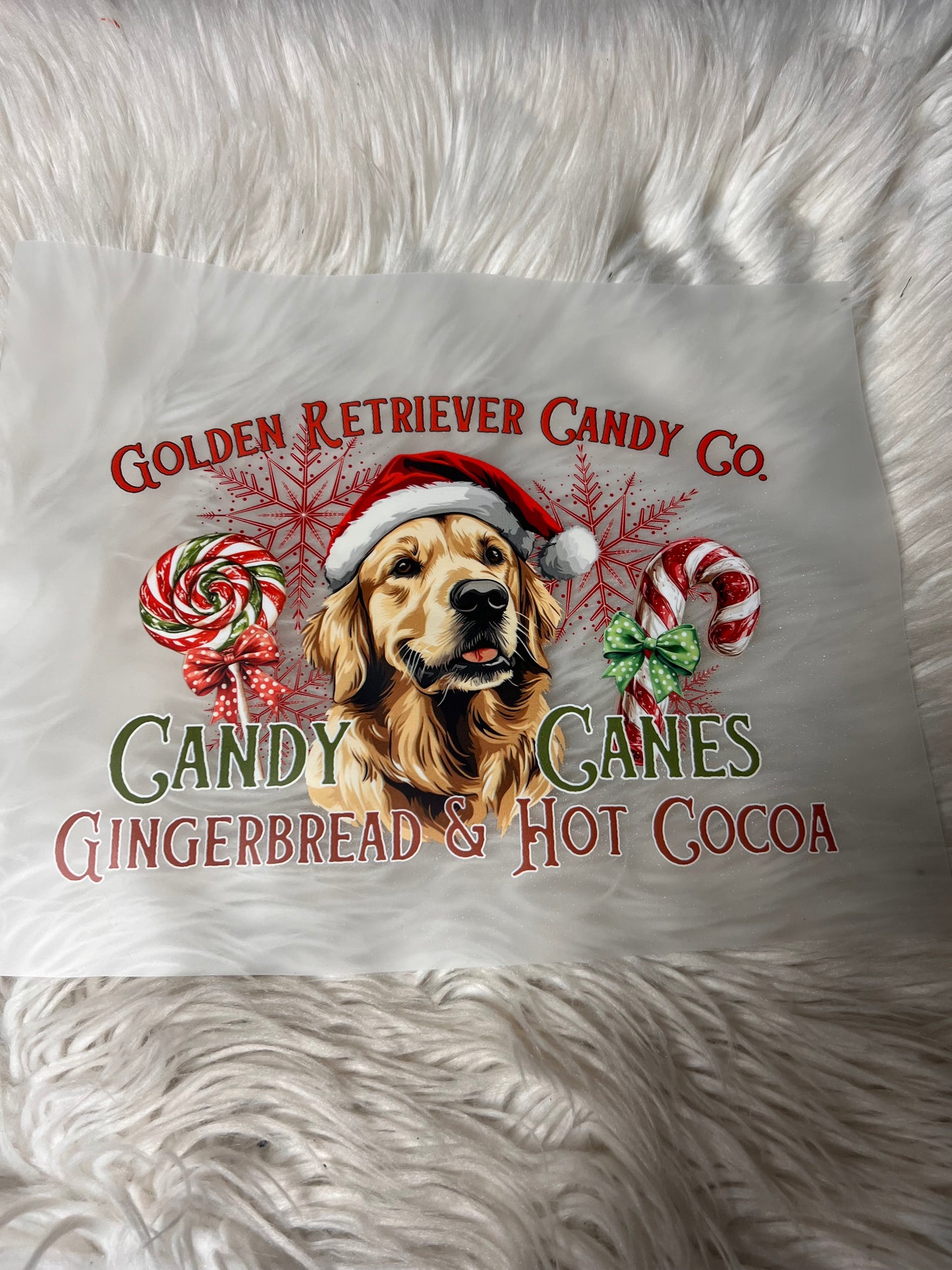 New DTF Christmas golden retriever