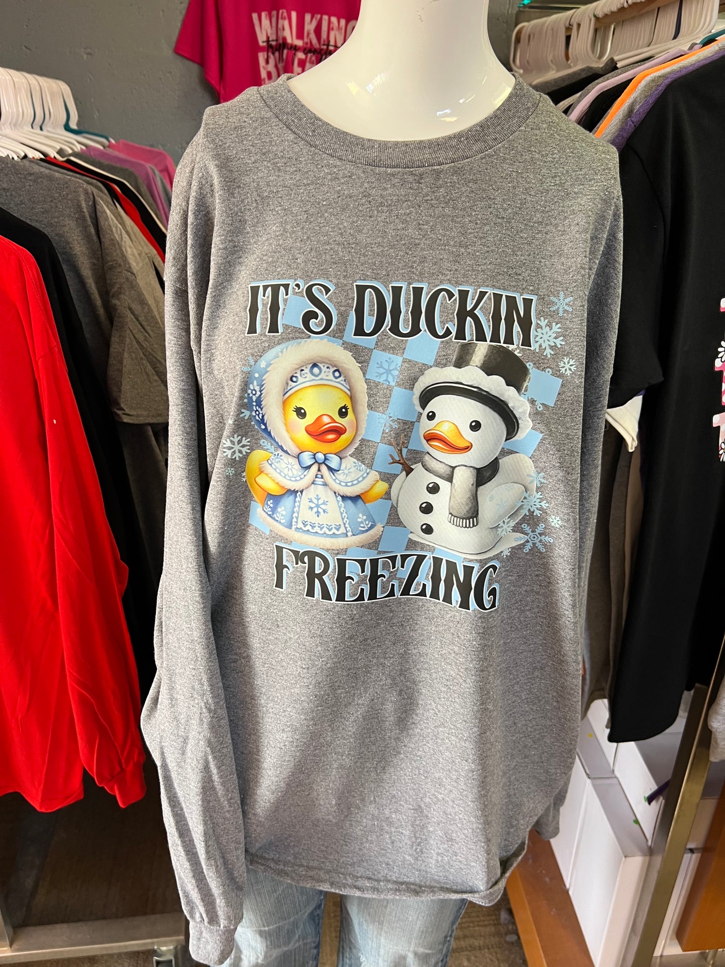 New  unisex T-shirt it’s duckin freezing Christmas 