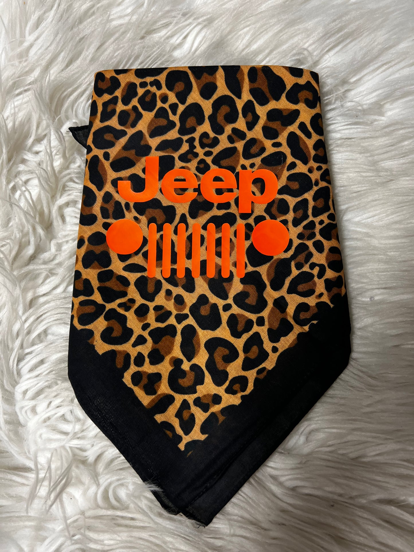 New dog bandanna. Neon orange