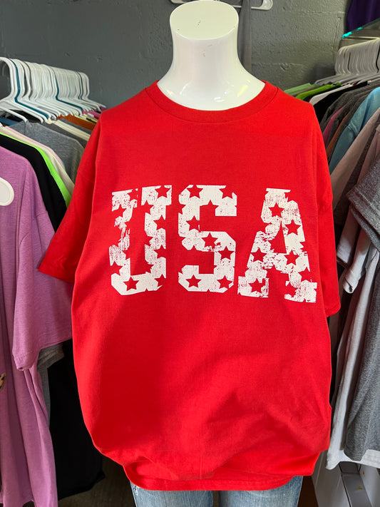New Gilden unisex T-shirt red USA