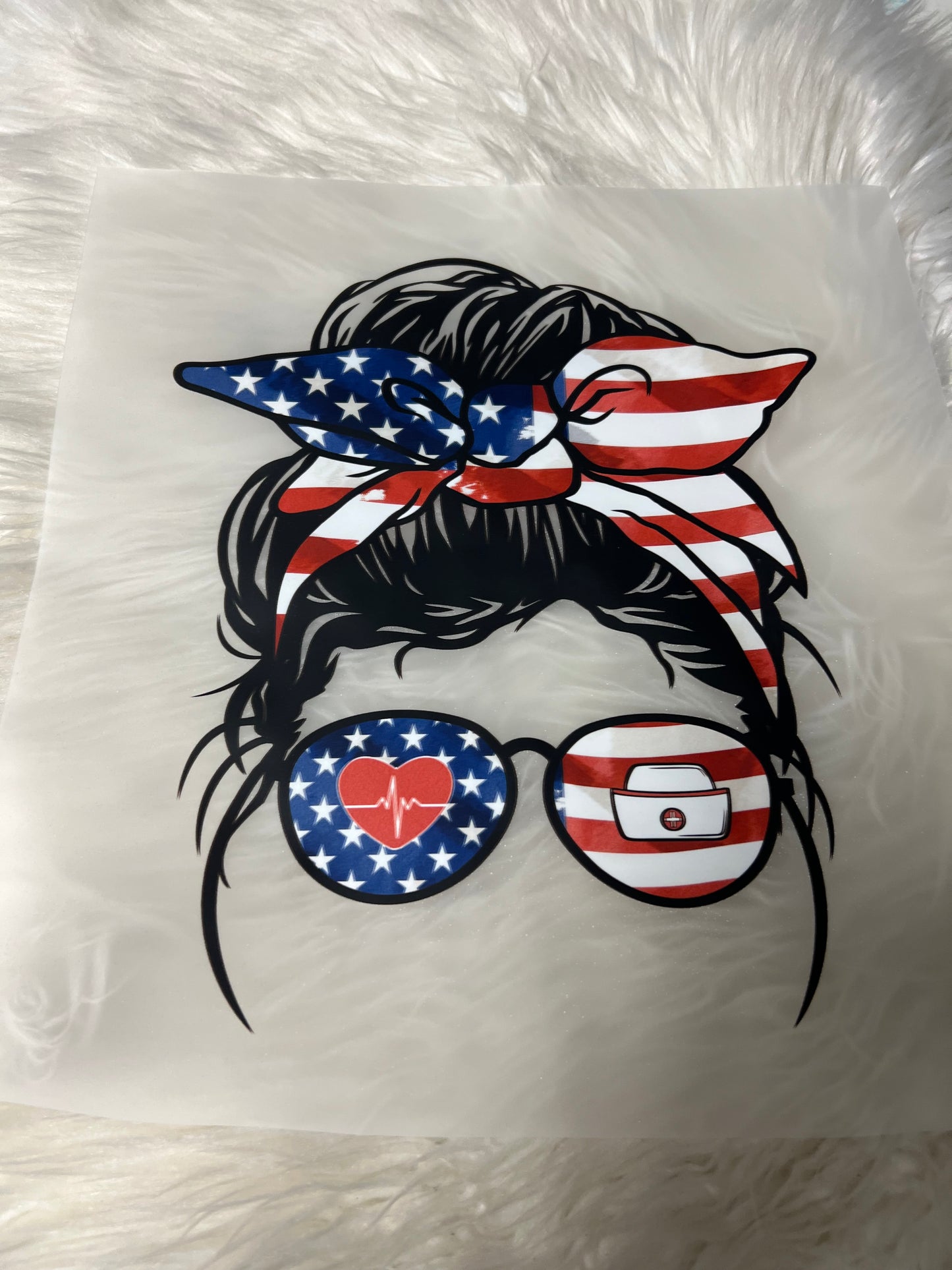 DTF  print nurse doctor messy bun