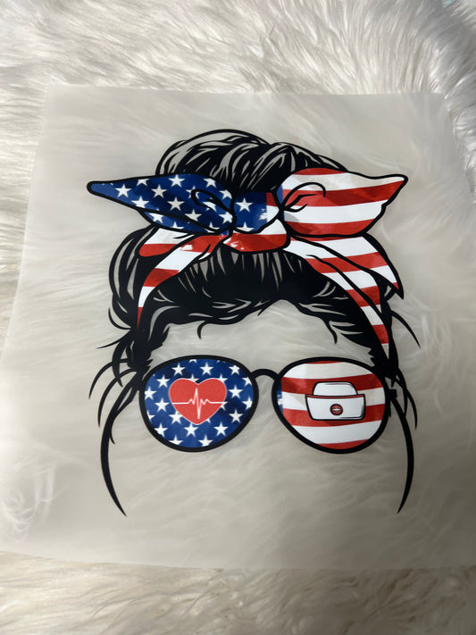 DTF  print nurse doctor messy bun