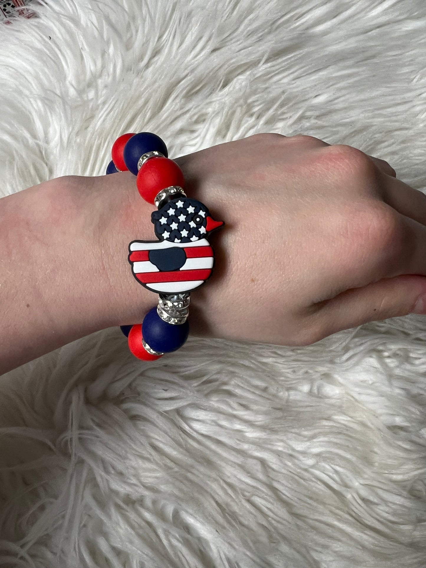 New keychain bracelet American flag duck