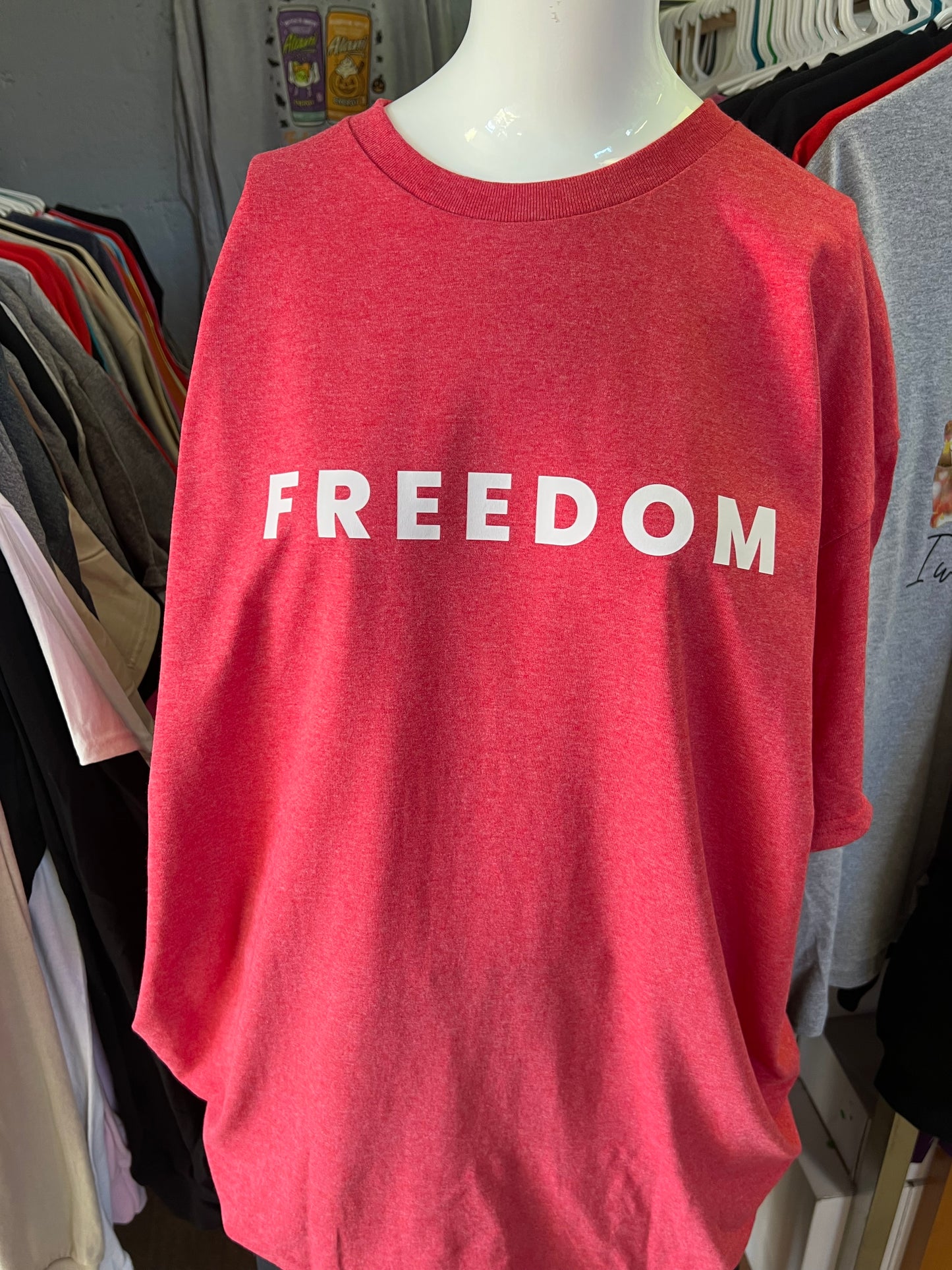 New unisex freedom Charlie shirt heathered red 