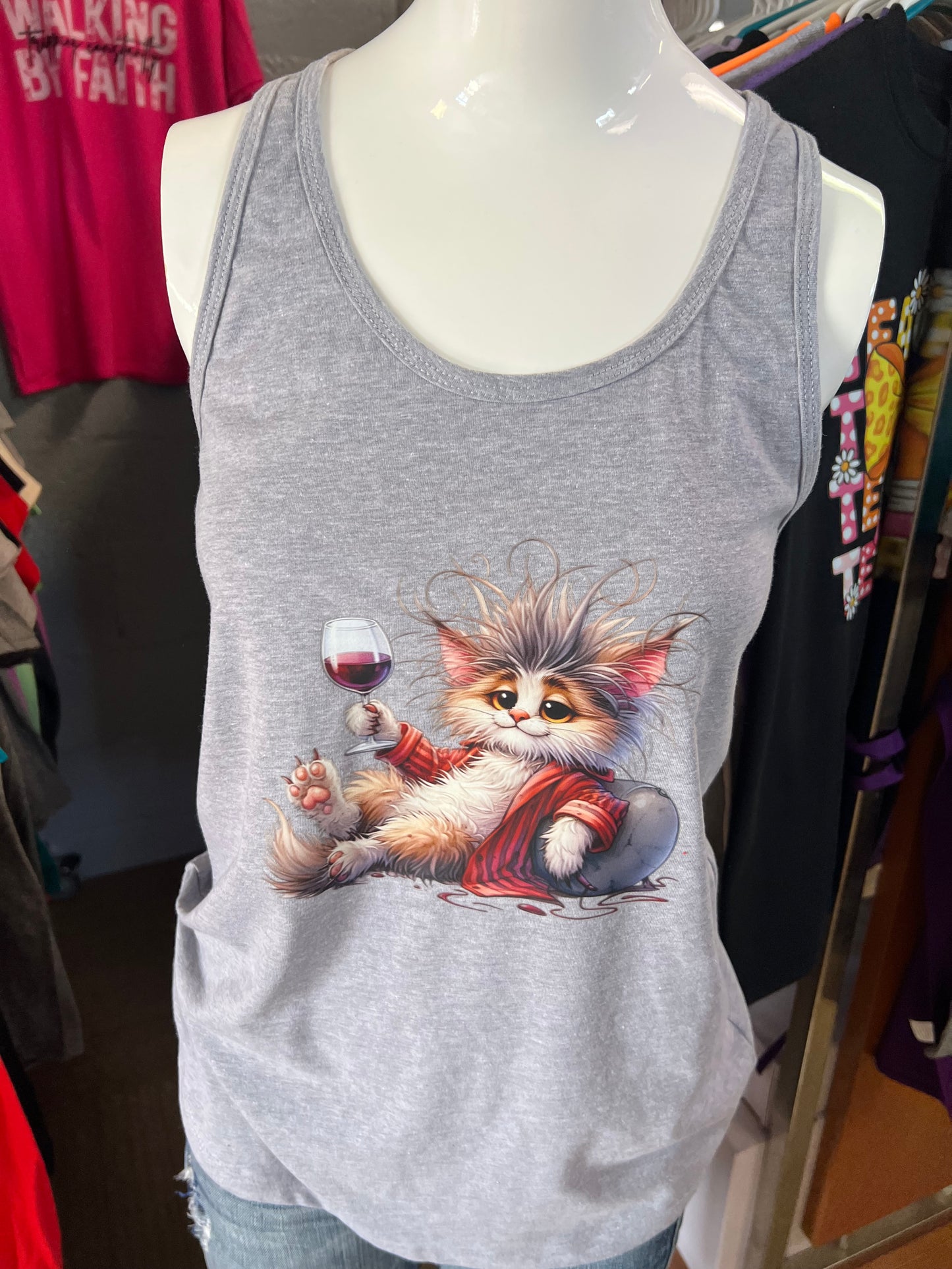 New ladies next level, cat Razorback tank top