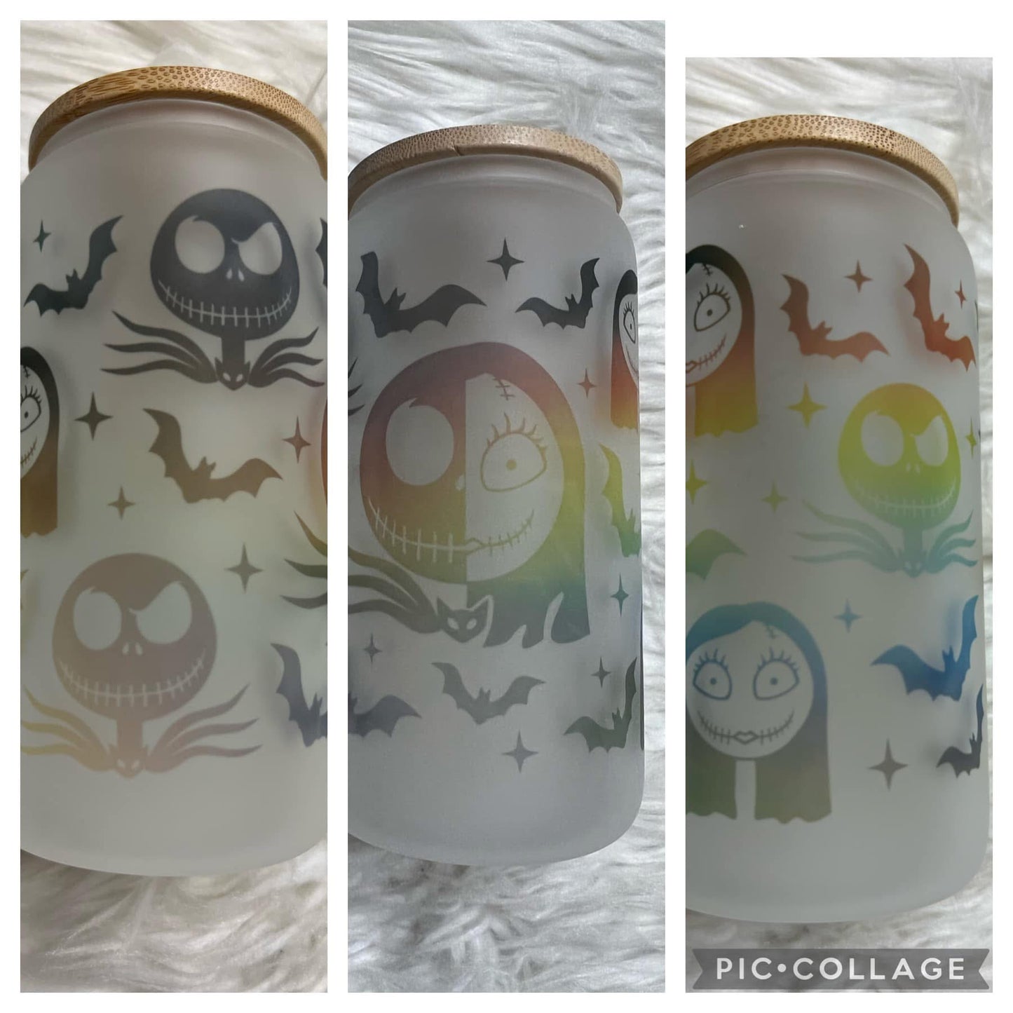 new 16 ounce glass cup with straw nightmare