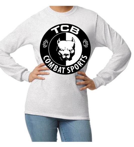 Ash gray TCB unisex Gilden adult long sleeve T-shirts