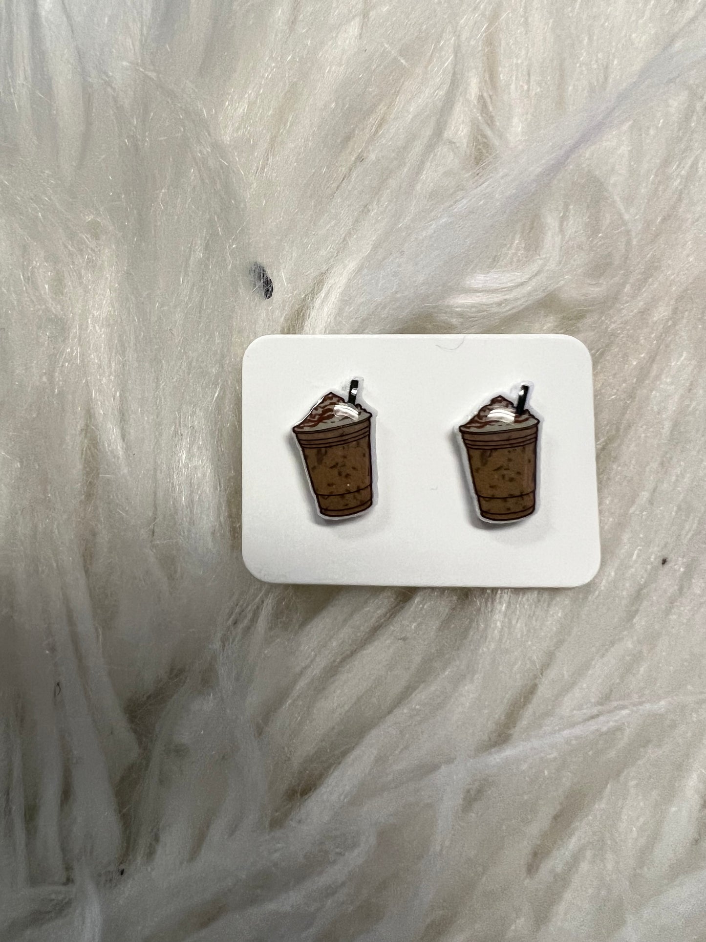 New stud earrings coffee