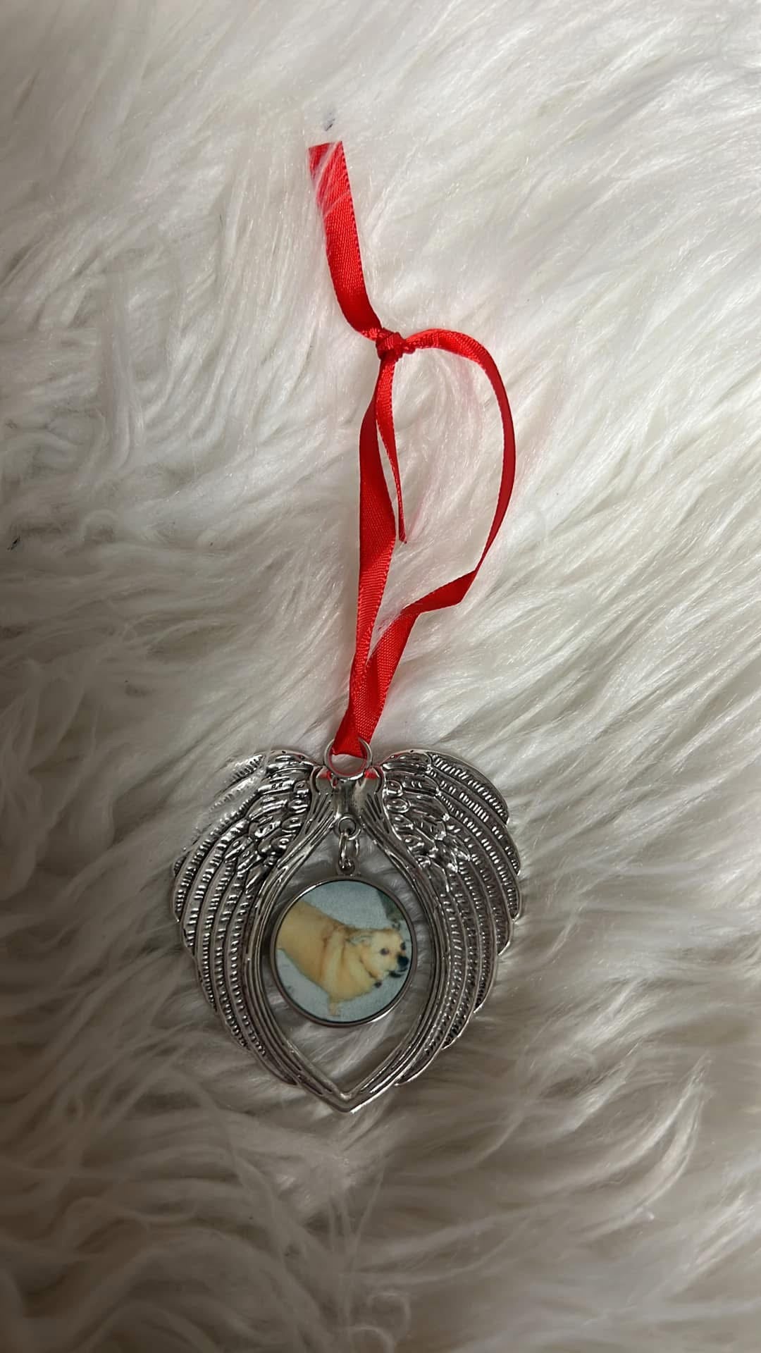 New custom picture wing Christmas ornament 