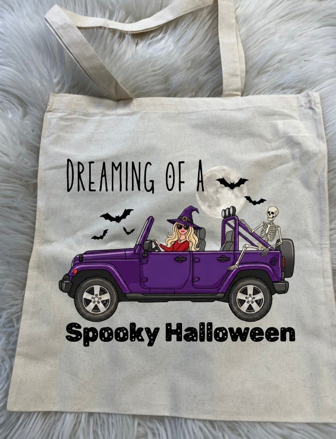 15'' X 16'' Natural Cotton Tote trick-or-treat bag
