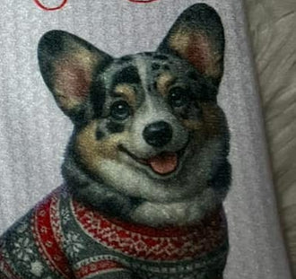 Decorative hand towel corgi